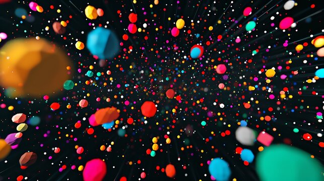 A modern digital scatter plot with vibrant data points scattered across the screen.