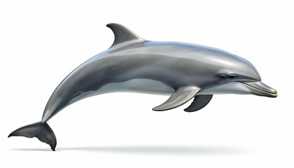 Obraz premium Majestic Bottlenose Dolphin Leaping Gracefully Through Water: A Stunning 3D Render