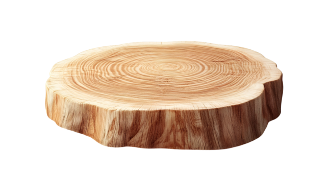 Natural Wood Slice, Tree Trunk Cross Section, Wooden Round, Rustic Texture, Circular Shape, Growth R