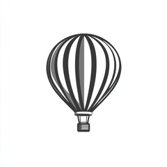 Naklejka premium Monochrome striped hot air balloon illustration.