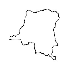 Fototapeta premium Democratic Republic of the Congo political map vector sketch illustration