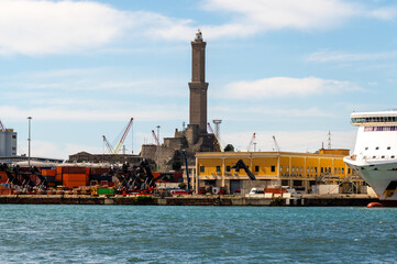 Fototapeta premium symbol of the city of Genoa is the Lantern