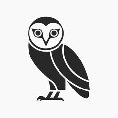 Minimalist bird logo design black and white
