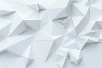 Abstract white geometric background with 3D polygonal shapes. (2)