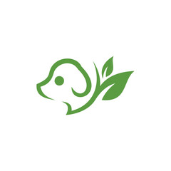Dog Leaf Nature Ecology Modern Simple Icon Logo
