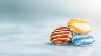 Obraz premium The Pin Badge Flatlay Mockup with AI features a sleek and modern design, perfect for showcasing your brands' logo or artwork in a professional and eye catching manner