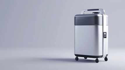 A professional oxygen concentrator with a compact body, isolated on a clean white background.