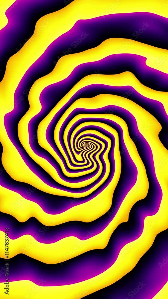 Aufkleber purple and yellow psychedelic delusion illusion hallucinations footage. vertical loop animation. mes