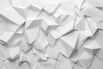 Obraz premium Abstract white geometric background with sharp, angular, fragmented shapes.