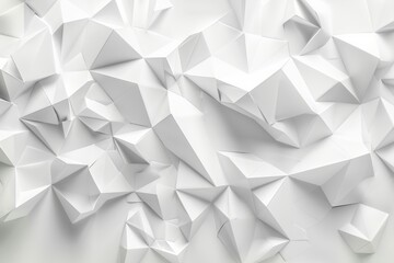 Obraz premium Abstract white geometric low-poly background. (1)