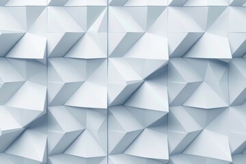 Obraz premium Abstract white geometric pattern, 3D rendering of textured triangles.