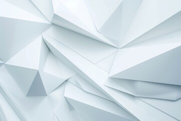 Obraz premium Abstract white geometric pattern with sharp angles and textured surface.