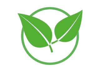 Green leaf organics eco logo transparent background