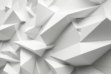 Obraz premium Abstract white geometric shapes, 3D rendering.