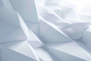 Abstract white geometric shapes, 3D rendering.