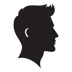 Trendy Male Silhouette Profile for Fashion and Style Design