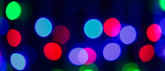 Colorful Defocused Bokeh Lights Creating Abstract Festive Background with Vibrant Colors