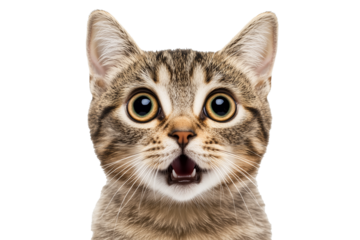 驚く猫の顔(png)
