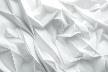 Abstract white geometric texture with sharp folds and creases.