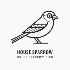 Minimalist bird logo design black and white