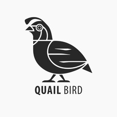 Minimalist bird logo design black and white
