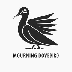 Minimalist bird logo design black and white
