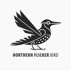 Minimalist bird logo design black and white