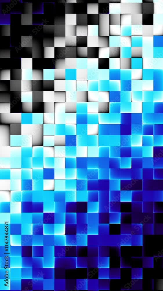 Poster abstract digital data technology blue grid mosaic background loop 4k animation of an abstract backgr