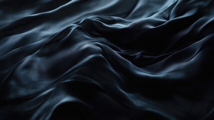Fototapeta premium Elegant Dark Fabric Texture with Soft Flowing Waves and Shadows