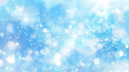 Magical winter wonderland snowy landscape digital artwork bright blue background aesthetic viewpoint winter concept