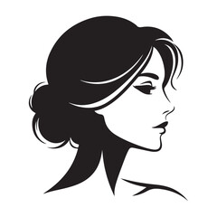 Elegant Woman Silhouette Profile Artistic Illustration