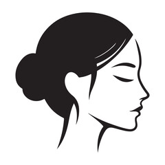 Elegant Woman Silhouette Profile with Updo Hairstyle
