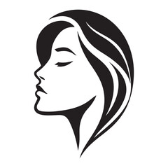 Elegant woman profile vector for beauty salon website themes decoration