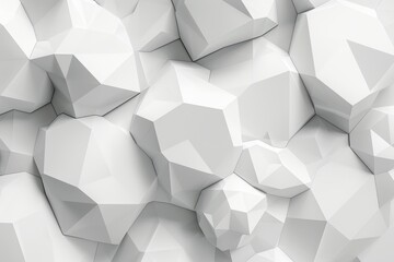 Abstract white low-polygonal background texture.