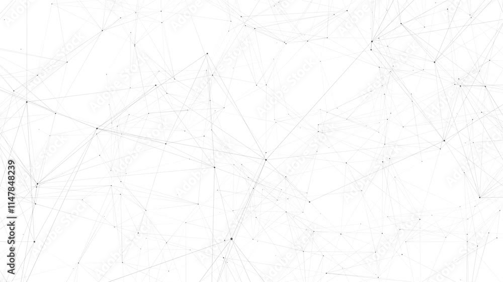Poster line connect network animation on white background. line technology data connection and business bac