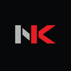Initial NK Geometric Modern Business Creative Design Logo