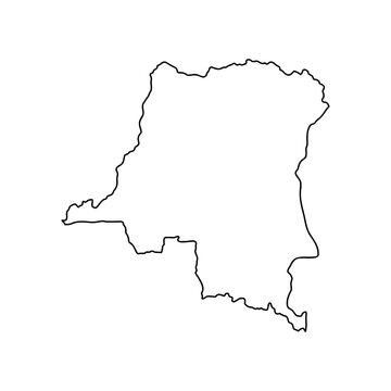 Democratic Republic of the Congo political map vector sketch illustration