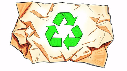 Recyclable Paper and Cardboard Materials Stacked in a Pile, Displaying the Universal Recycling Symbol to Promote Sustainability