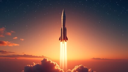 rocket in the sky