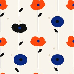 Bold Polka Dot Floral Pattern with Vibrant Colors