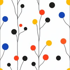 Bold Polka Dot Floral Pattern with Vibrant Colors