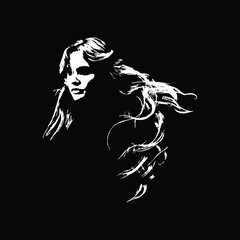 Head Woman Beauty Illustration Silhouette Creative Design