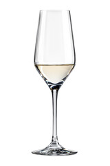 Realistic 3d of real champagne glass isolate on transparent background