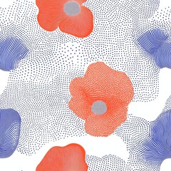 Bold Polka Dot Floral Pattern with Vibrant Colors