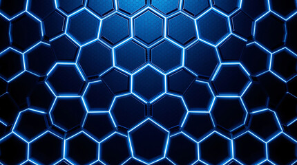 Hexagonal Digital Pattern Background, Featuring Geometric Precision and Abstract Lighting Effects for a Modern, Tech-Inspired Visual
