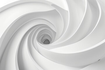 Fototapeta premium Abstract white spiral vortex tunnel.