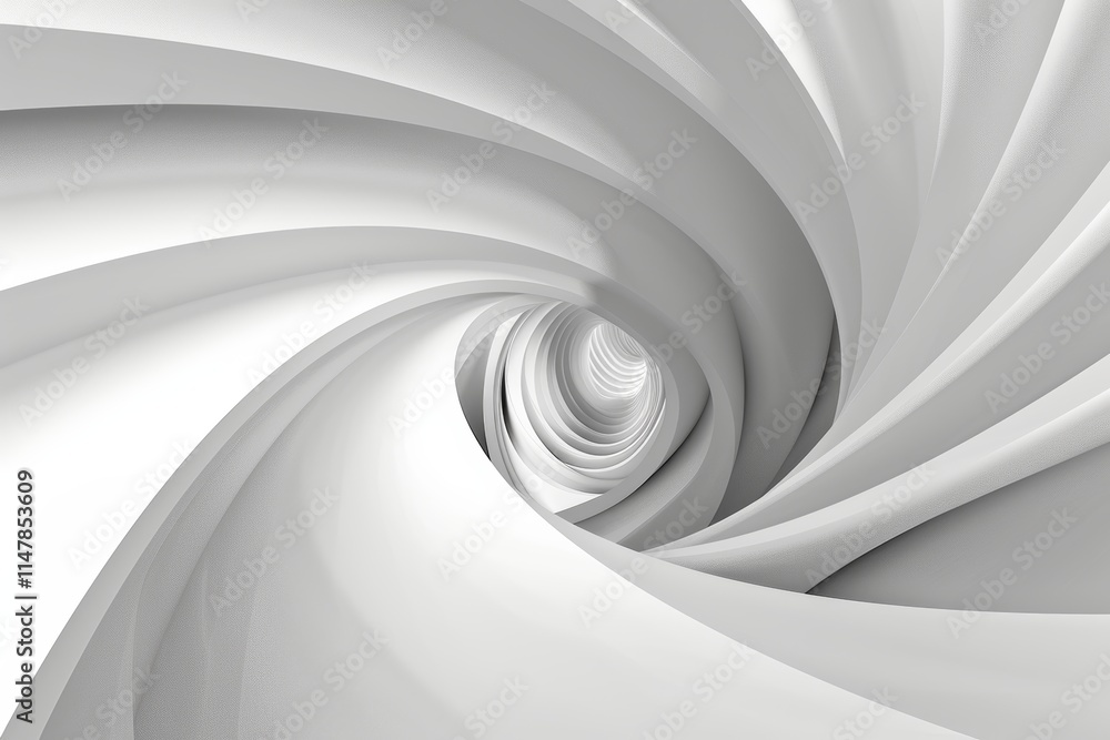 Aufkleber abstract white swirl pattern with a tunnel effect in the center.