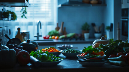 vegetables in kitchen