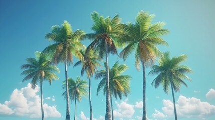 Exotic Beach Resort: Palm trees and crystal-clear waters of a tropical paradise