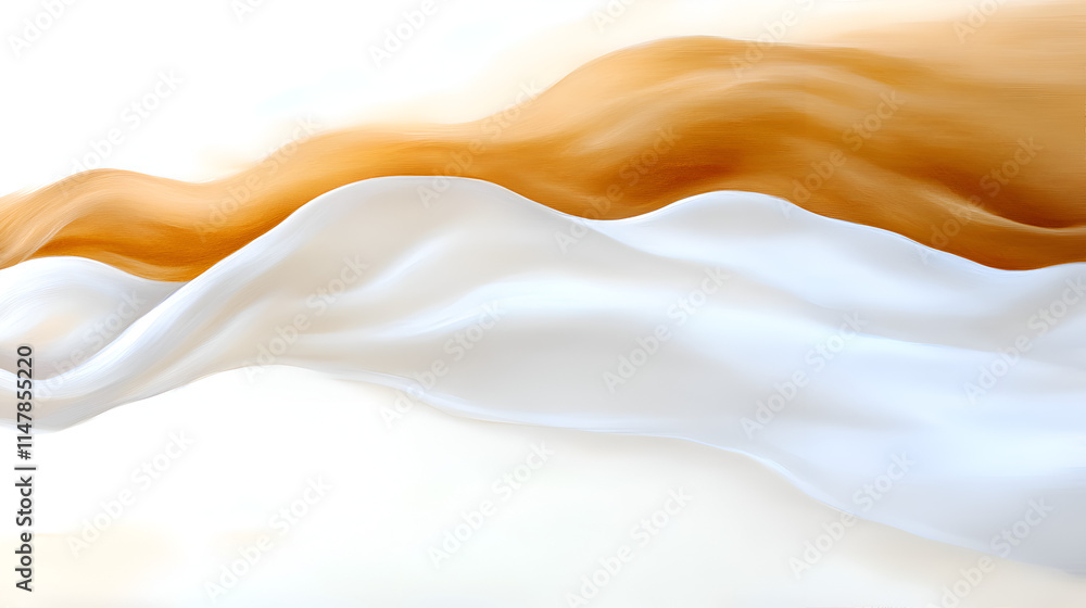 Poster abstract flowing textures in shades of cream and caramel create a soothing visual effect.